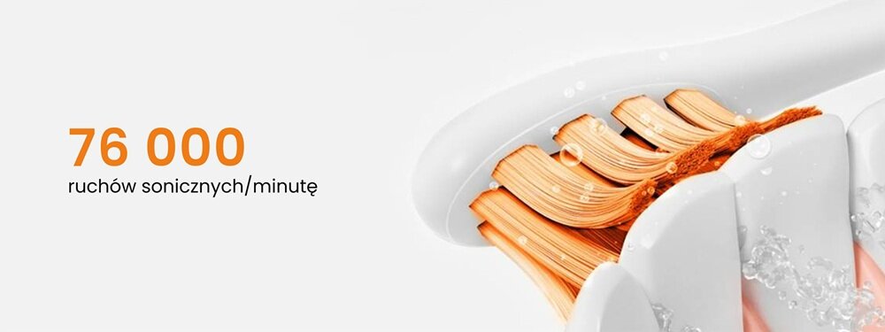 Szczoteczka soniczna OCLEAN Flow S Biały dokładniejsze mycie zębów, więcej drgań na minutę, efektywniejsze czyszczenie