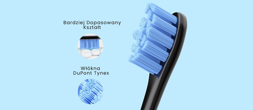 Szczoteczka soniczna OCLEAN Flow S Biały 3 wymienne końcówki, pofalowany profil, do trudno dostepnych miejsc, łagodne tworzywo