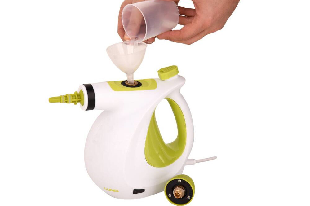 Czyścik parowy LUND 67201 praktyczna konstrukcja zbiornik pojemność powierzchnia możliwości przewód długość waga