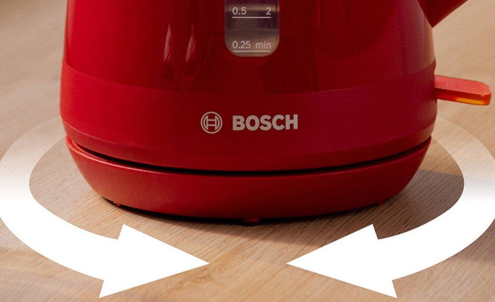Czajnik BOSCH MyMoment TWK1M124  Obrotowa podstawa 360 stopni swobodne manewrowanie komfort wygoda pozycja korzystanie
