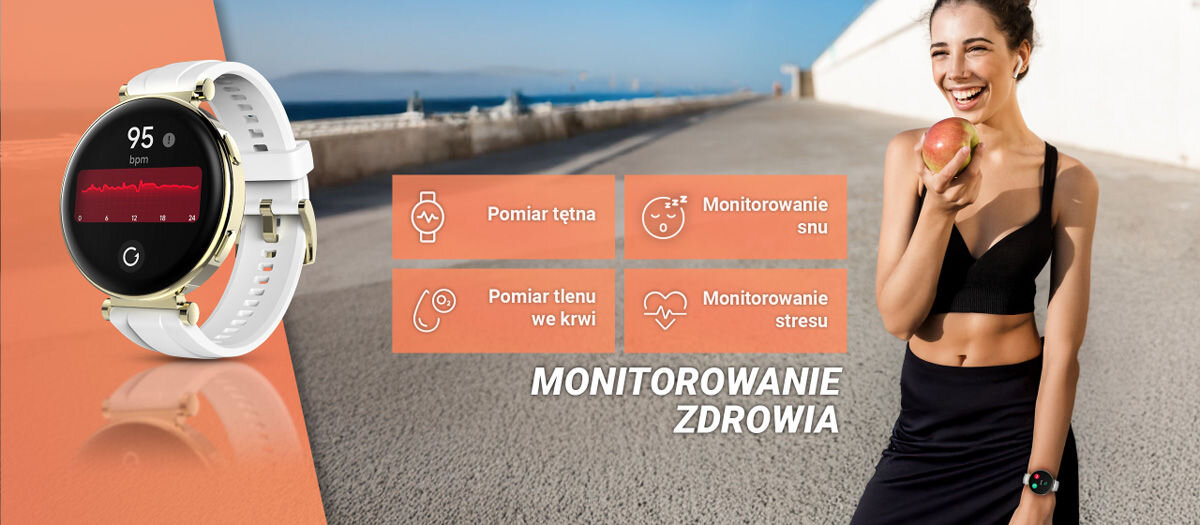 Zdrowie pod kontrolą pomiar tętna monitorowanie snu pomiar tlenu we krwi monitorowanie stresu