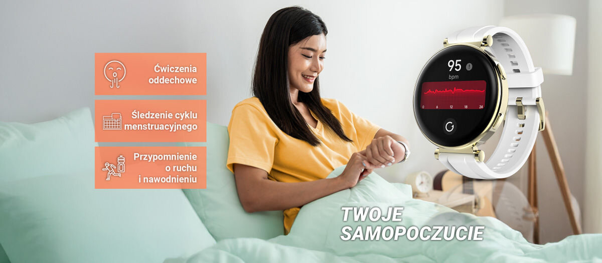 Samopoczucie na pierwszym miejscu ćwiczenia oddechowe śledzenie cyklu menstruacyjnego przypomnienie o ruchu i nawodnieniu