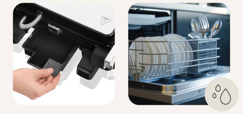 Grill elektryczny ZEEGMA Chef Easy odprowadzanie tłuszczu  Wyżłobione rowki tłuszcz soki proces grillowania