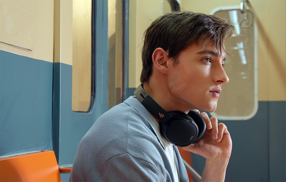 Słuchawki nauszne EDIFIER WH950NB dźwięk jakość połączenie łączność pasmo impedancja muzyka gry filmy sterowanie bluetooth 