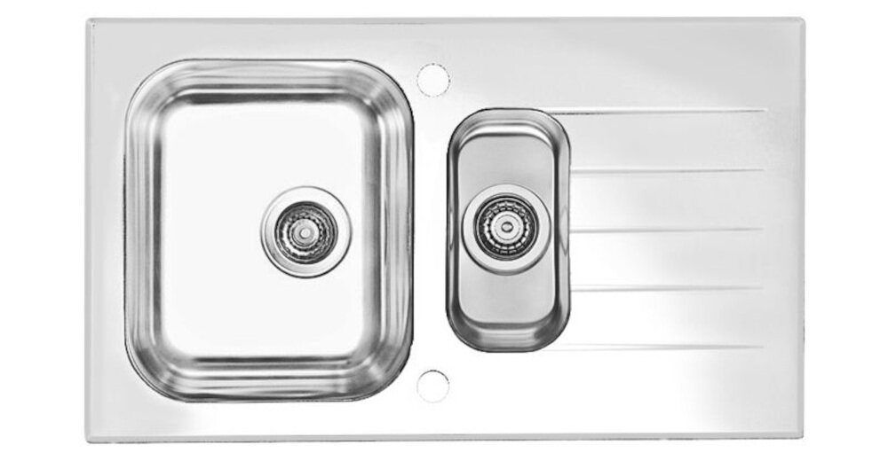 Zlewozmywak ALVEUS Glassix 20 1100016 Satyna-biały 2-komorowy wykonanie z hartowanego szkła odwracalna konstrukcja