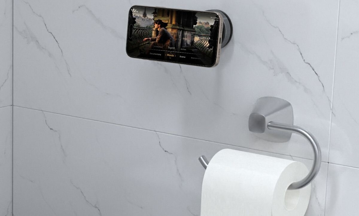 WOZINSKY WUSM-01 Magnetyczny Wozinsky WUSM-01 podwójne pierścienie magnetyczne klasy N52 wzmocnioną przyssawkę z blokadą twist-lock 360 stopni - uchwyt przyczepiony do płytek na ścianie