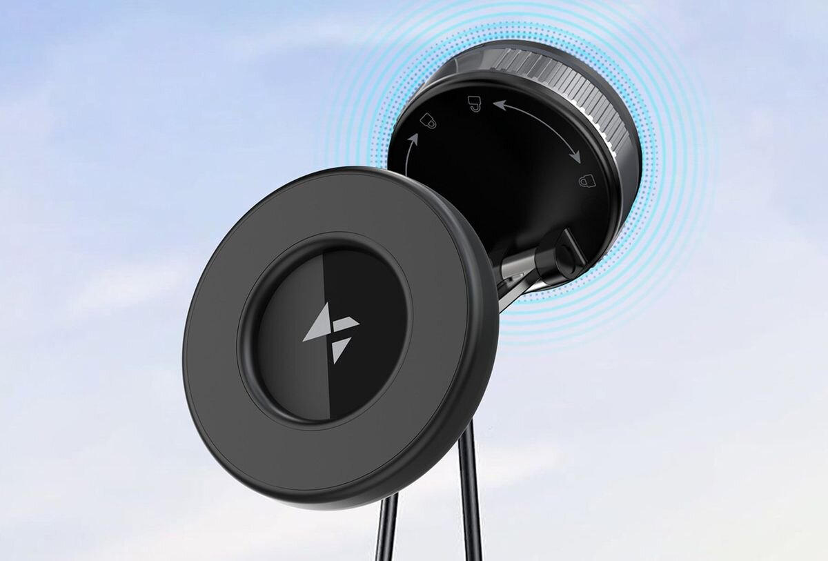 WOZINSKY WUSM-01 Wzmocniona przyssawka próżniowa specjalnym systemem twist-lock deski rozdzielczej szyby trzema osiami obrotu - uchwyt przyczepiony do szyby