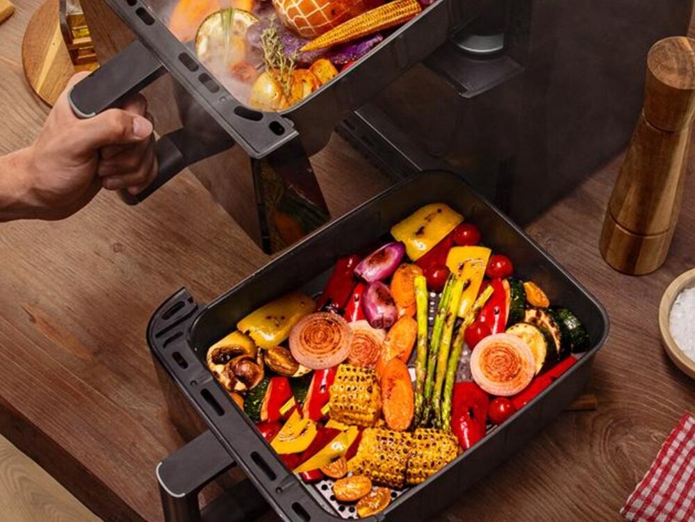 Air Fryer Frytkownica beztłuszczowa Cecotec Cecofry DuoLevel 10000 Window mniejsza ilość tłuszczu, cyrkulacja gorącego powietrza, lżejsze jedzenie