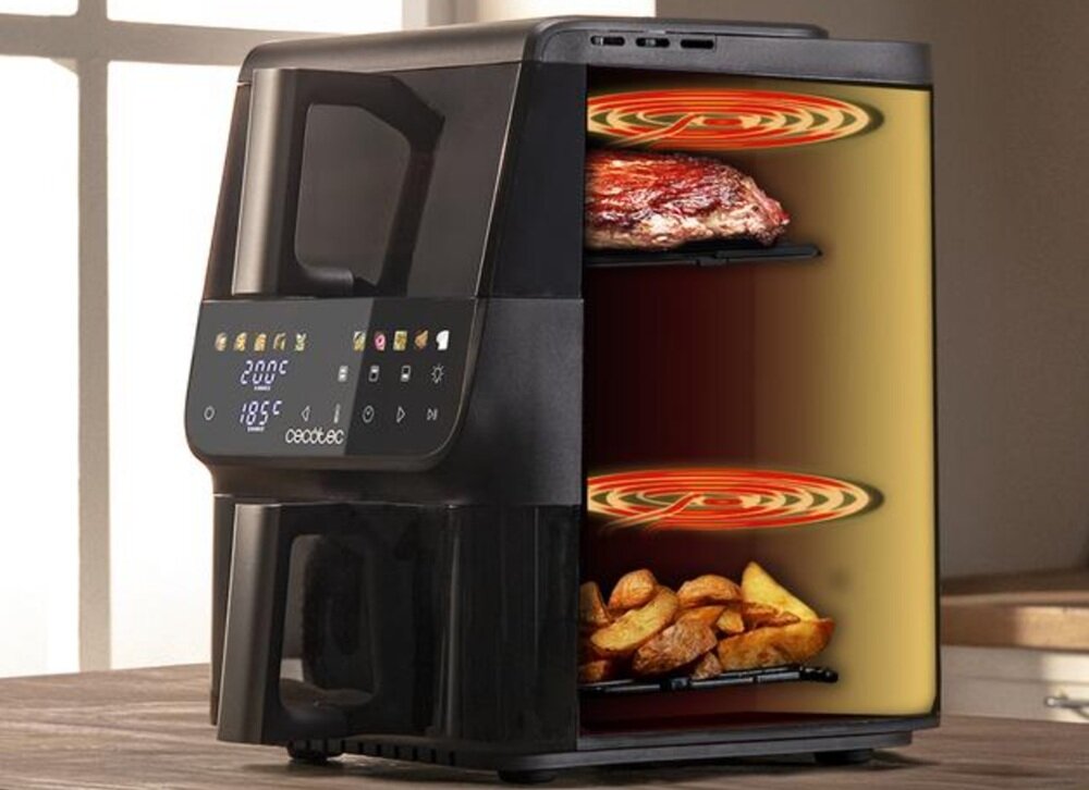Air Fryer Frytkownica beztłuszczowa Cecotec Cecofry DuoLevel 10000 Window szybkie nagrzewanie, sprawne gotowanie, wygodne rozwiązanie