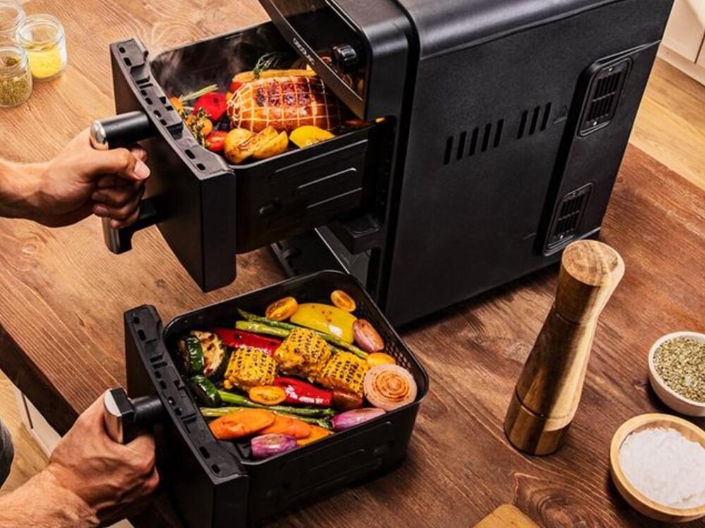 Air Fryer Frytkownica beztłuszczowa Cecotec Cecofry DuoLevel 10000 dwie odzielne misy, różne potrawy w tym samym czasie, bez mieszania smaków