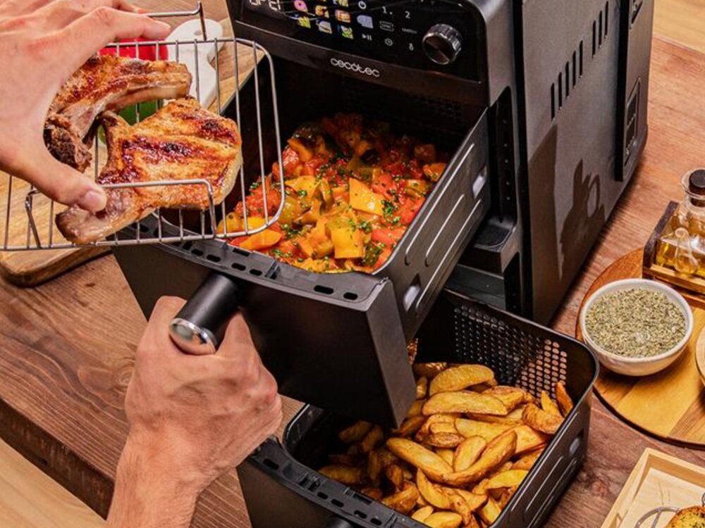 Air Fryer Frytkownica beztłuszczowa Cecotec Cecofry DuoLevel 10000 dwa podwyższane ruszty, 4 poziomy, kilka porcji na raz