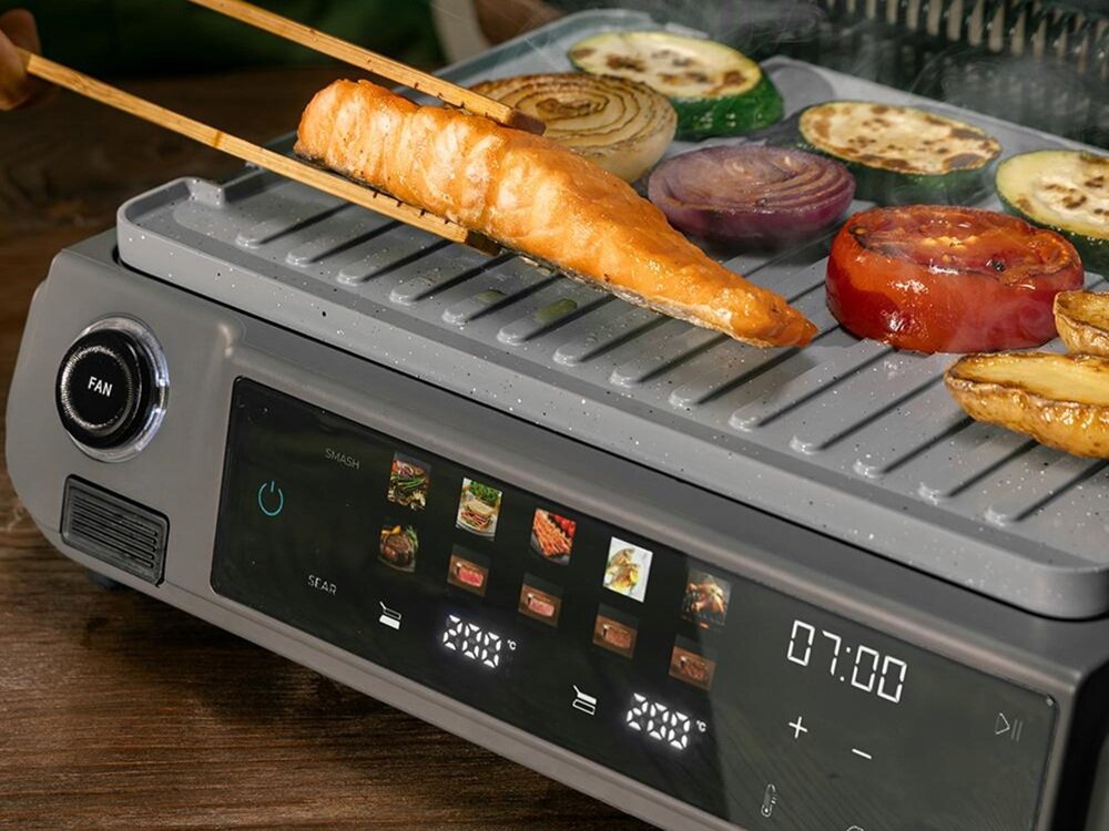 Grill elektryczny CECOTEC Rock-nGrill 2000 Smash PerfectCook system Smokeless, ograniczenie powstawania dymu, komfortowa praca