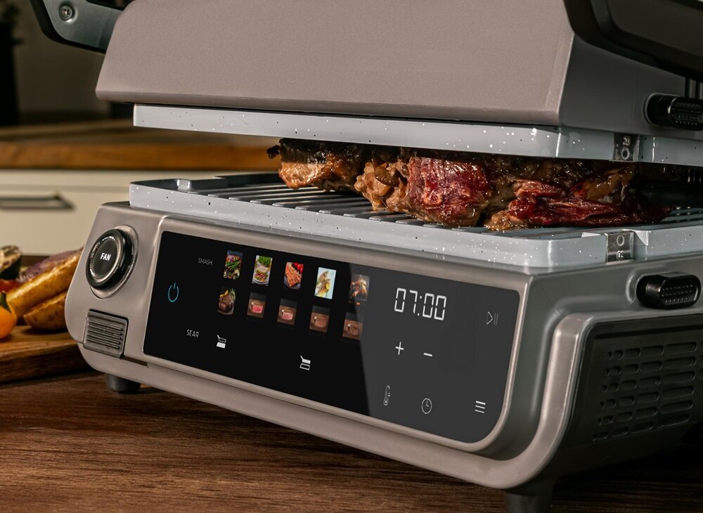 Grill elektryczny CECOTEC Rock-nGrill 2000 Smash PerfectCook funkcja Smash-Burger, szybie przyrumienienie mięsa, soczyste w środku