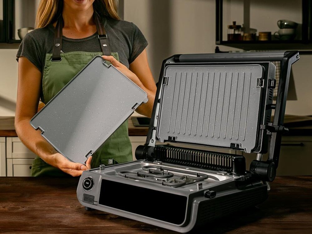 Grill elektryczny CECOTEC Rock-nGrill 2000 Smash PerfectCook odwracalne płyty, powłoka RockStone, równomierne rozprowadzenie ciepła