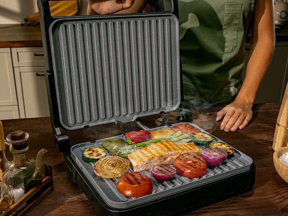 Grill elektryczny CECOTEC Rock-nGrill 2000 PerfectCook szybkie nagrzewanie, stabilna temperatura, sprawne gotowanie, mniejsze zużycie energii