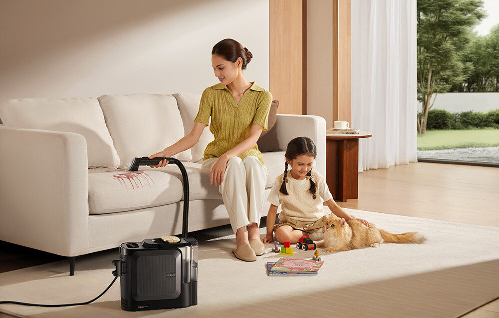 Odkurzacz piorący DREAME N20 Steam Cztery tryby czyszczenia cztery dokładnie dobrane tryby pracy mycie zimną wodą, gorącą wodą, czyszczenie parą tryb pary ciągłej gorąca woda temperatura z tłustymi i zaschniętymi zanieczyszczeniami