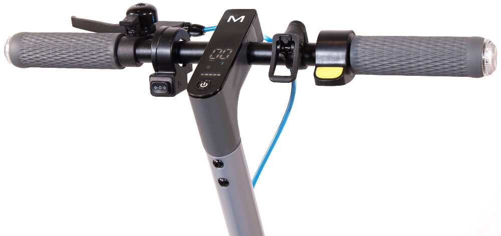 Hulajnoga elektryczna MOTUS Scooty 10 Lite Gen 4 30km 350W Amortyzacja 10 cali Szary kierownica włączony wyświetlacz zdjęcie na białym tle kierownica o wysokości 112 cm podróżowanie w wyprostowanej pozycji ciała intuicyjny wyświetlacz LCD kontrolowanie i sprawdzanie wszelkich informacji o stanie hulajnogi