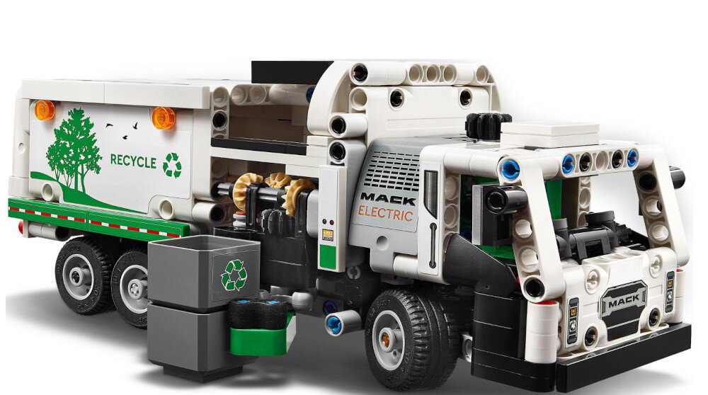 KLOCKI LEGO TECHNIC ŚMIECIARKA MACK LR ELECTRIC 42167 świat inżynierii rozwój dzieci detale