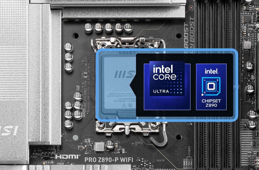 Płyta główna MSI PRO Z890-P Wi-Fi układ zasilania gniazdo LGA kompatybilność z procesorami Intel