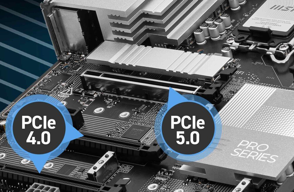 Płyta główna MSI PRO Z890-P Wi-Fi interfejsy sloty PCIe z oznaczeniem