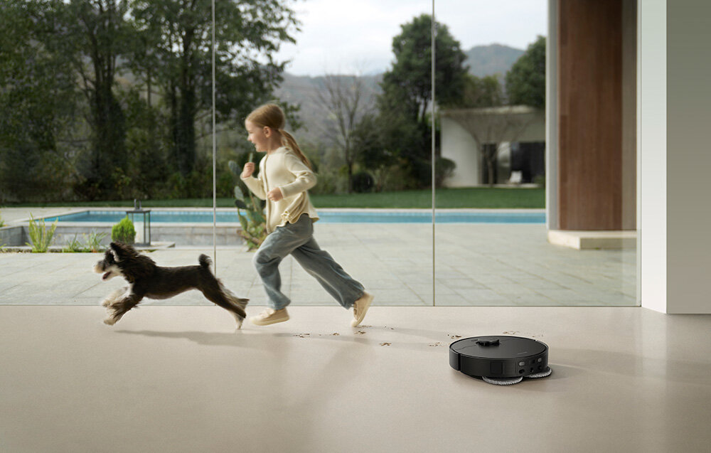 Robot sprzątający DREAME L40 Ultra AE Czarny wygląd design tło prezentacja wizualizacja Posprząta za Ciebie