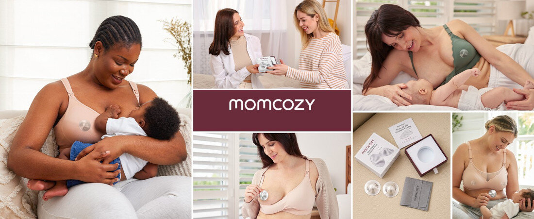 Osłonka na piersi MOMCOZY NS005-NA03NB-A L (2 szt.) wygląd design tło prezentacja wizualizacja Ulga w karmieniu piersią