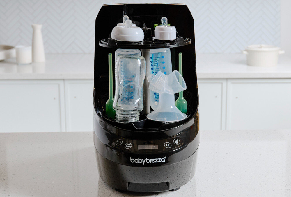 Sterylizator BABY BREZZA Bottle Washer Pro Biały Wygoda bez podłączeń Wyjmowane zbiorniki na wodę opieka ergonomia