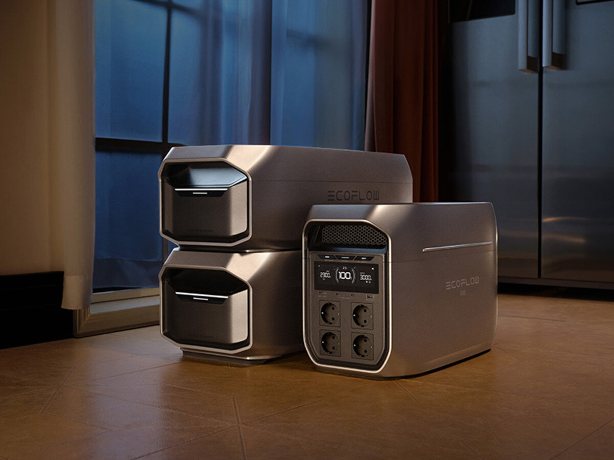 Stacja zasilania ECOFLOW Delta 3 Max Plus 2048 Wh, ochrona, ciągłość, reakcja, precyzja, Dwie jednostki EcoFlow przygotowane w domu