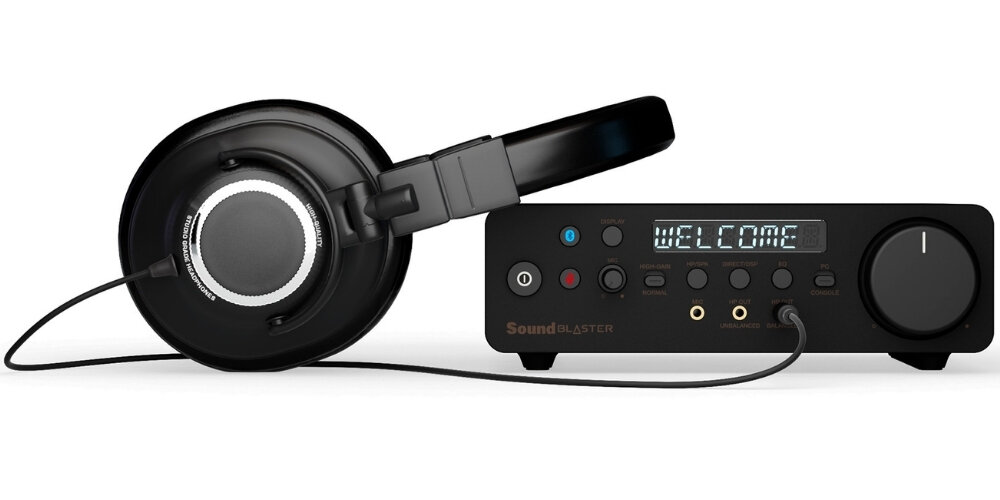 Karta dźwiękowa CREATIVE Sound Blaster X5
                karta dźwiękowa z podłączonymi słuchawkami łączność bluetooth aplikacja creative korektor dźwięku efekty profile wysoka jakość wykonania