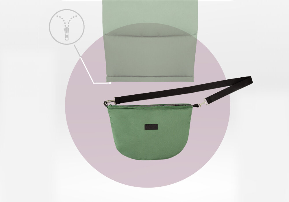 Śpiworek MOMI Sardi 2w1 Zielony praktyczna torba modułowy podział  dodatkowe miejsce na drobiazgi  łatwe dopasowanie