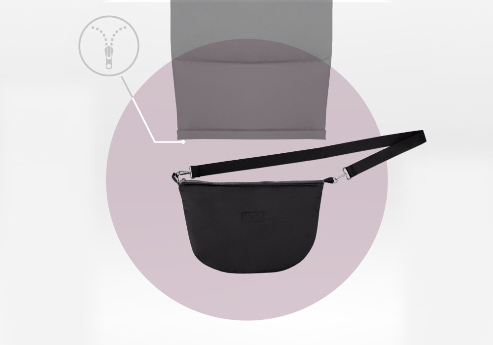 Śpiworek MOMI Sardi 2w1 Czarny praktyczna torba modułowy podział  dodatkowe miejsce na drobiazgi  łatwe dopasowanie