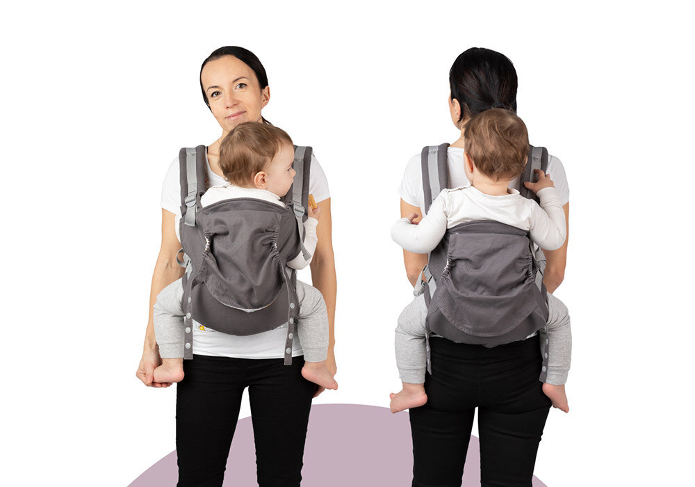 Nosidełko MOMI Collet Wielokolorowy 2 sposoby noszenia dopasowanie pozycja dla dzieci od około 3 miesiąca z tyłu od około 12 miesiąca Nośność sięga 15 kg od niemowlaka po aktywnego starszaka