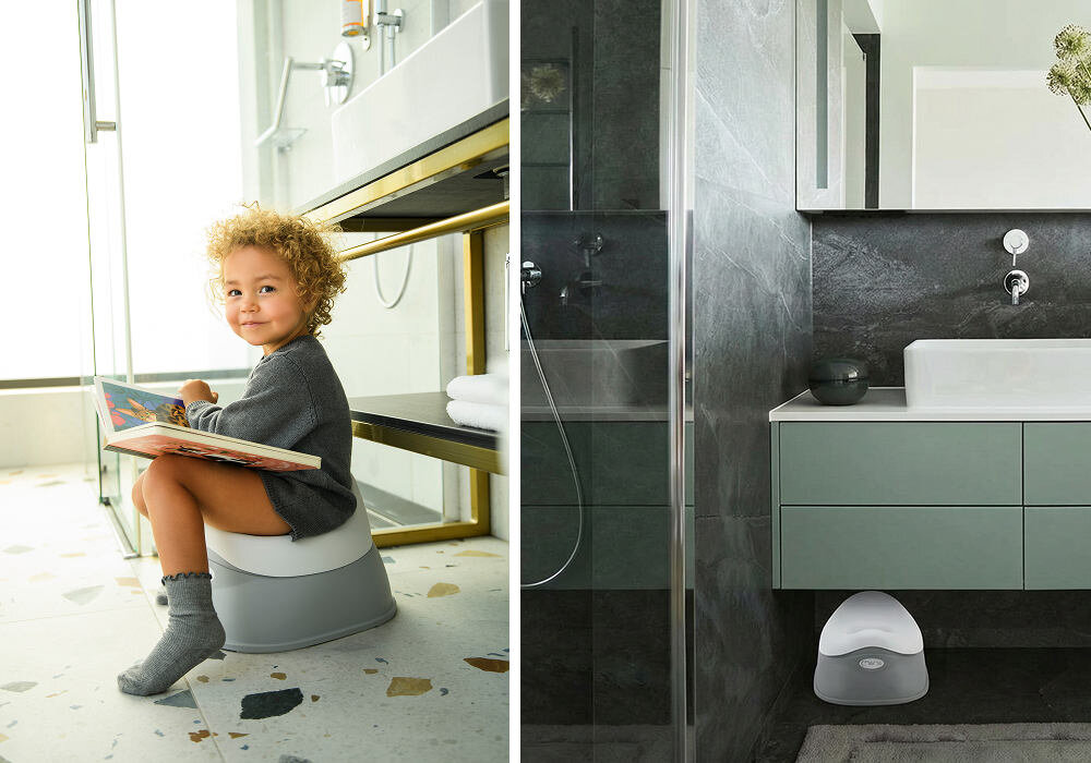 Nocnik MOMI Dito Szary Poręczny rozmiar Lekka konstrukcja ułatwienie przenoszenie zgrabny format dla dzieci od 12 miesiąca życia