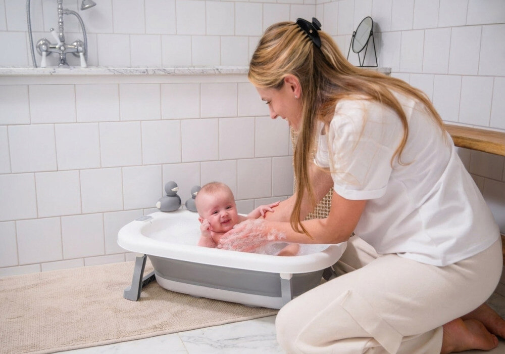 Wanienka MOMI Nata Szary Składana konstrukcja już od pierwszych dni 