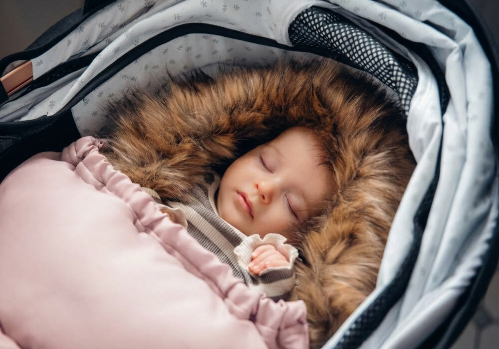 Śpiworek MOMI Cozy Różowy Ciepło i wygoda na spacerze jesienne i zimowe wyjścia szczelnie otula i trzyma formę osłonięty przed chłodem