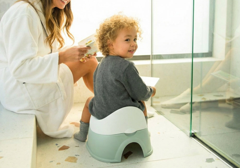 Nocnik MOMI Dito Zielony Profilowane, wysokie oparcie plecy postawa spokój