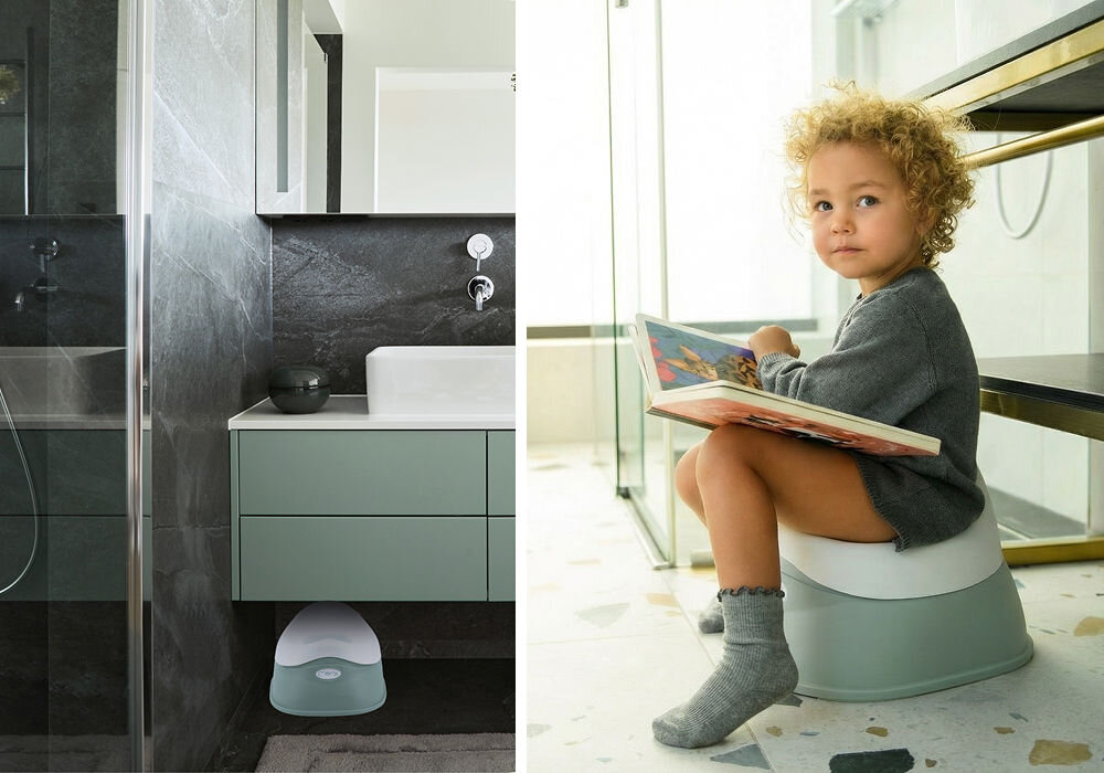 Nocnik MOMI Dito Zielony Poręczny rozmiar Lekka konstrukcja ułatwienie przenoszenie zgrabny format dla dzieci od 12 miesiąca życia