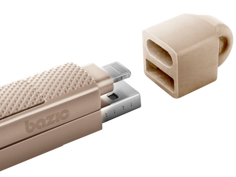 Kabel USB-A/USB-C - USB-C/Lightning ENERGEA Bazic GoCharge Alucable 60W 1m kabel na białym tle ładowanie do 60w transfer danych do 480 mbps aluminiowe wykończenie możliwość złożenia