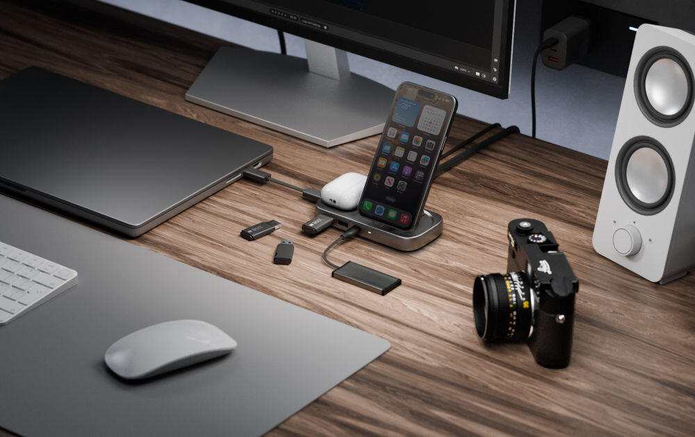 Ładowarka indukcyjna ENERGEA WiDock Plus 7w1 15W Grafitowy Zadbaj o wygodę!