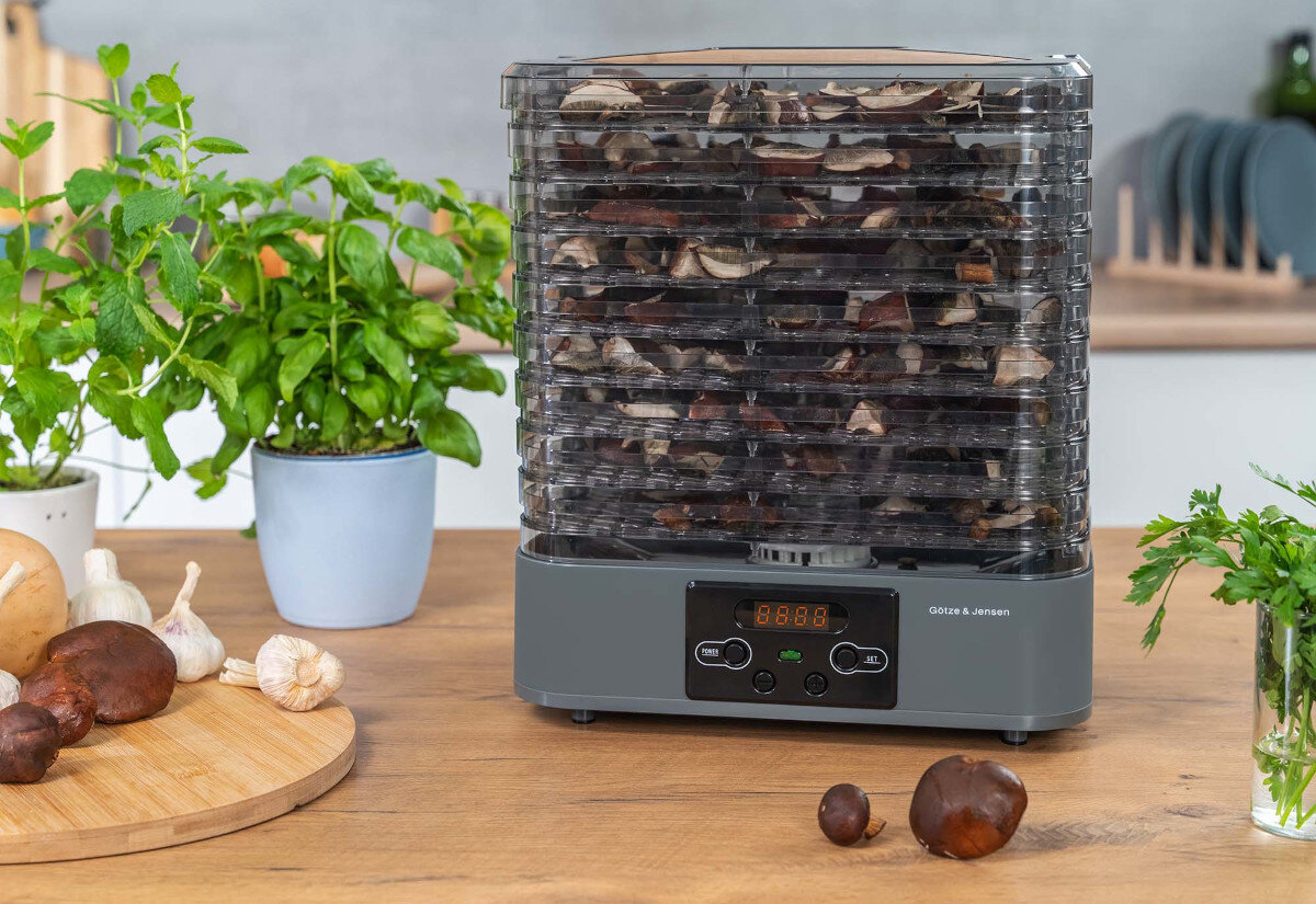 Suszarka do grzybów GÖTZE & JENSEN FD800 wyglad suszenie