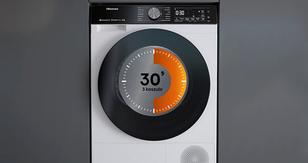 Suszarka HISENSE DH5S102BW/PL szybkie suszenie 30 minut