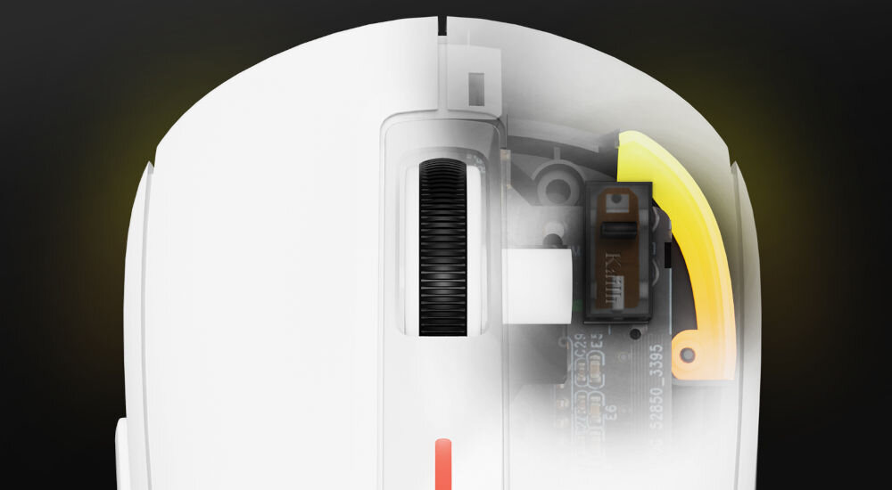 Mysz GENESIS Zircon 660 Pro biały mechaniczne mikroprzełączniki Kailh 8.0 siła nacisku 65 g żywotność do 80 milionów kliknięć enkoder TTC White ślizgacze PTFE