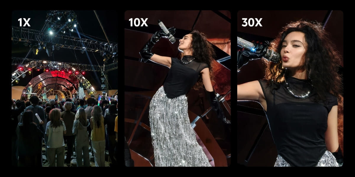 Trzy różne ujęcia na osobę wystepującą na scenie. Od szerokiego kadru, przez zbliżenie 10X a z po 30X. Wysoka jakość zdjęć i szczegółowość