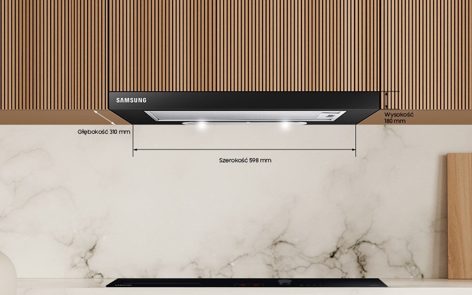 Okap teleskopowy Samsung NK24M1030IB - wymiary