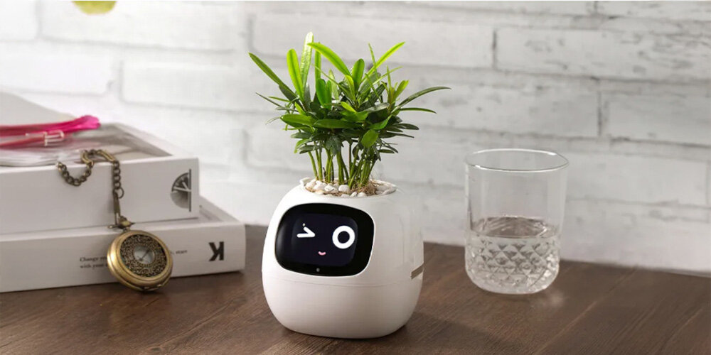 Doniczka inteligentna PLANTSIO IVY Wi-fi Biały doniczka na blacie inteligentne dbanie o rośliny wsparci dla roślin interaktywna doniczka aplikacja