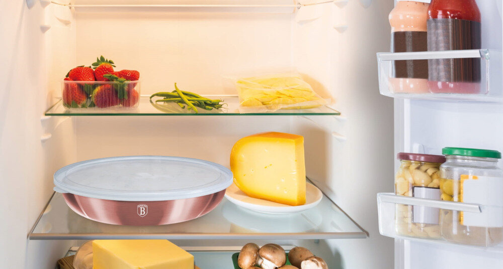 Zestaw garnków BERLINGER HAUS I-Rose Edition BH/6104 designerski element Różowa kolorystyka wygodne, odpinane, nienagrzewające się rączki