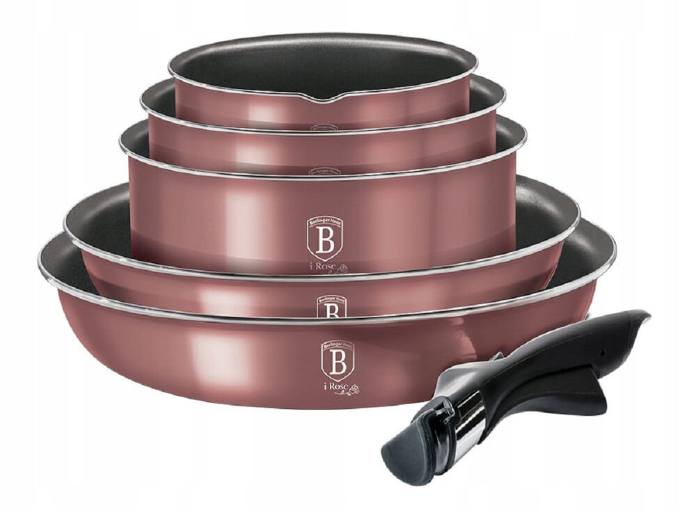 Zestaw garnków BERLINGER HAUS I-Rose Edition BH/6104 łatwe w utrzymaniu czystości równomierne rozprowadzanie ciepła trwałość
