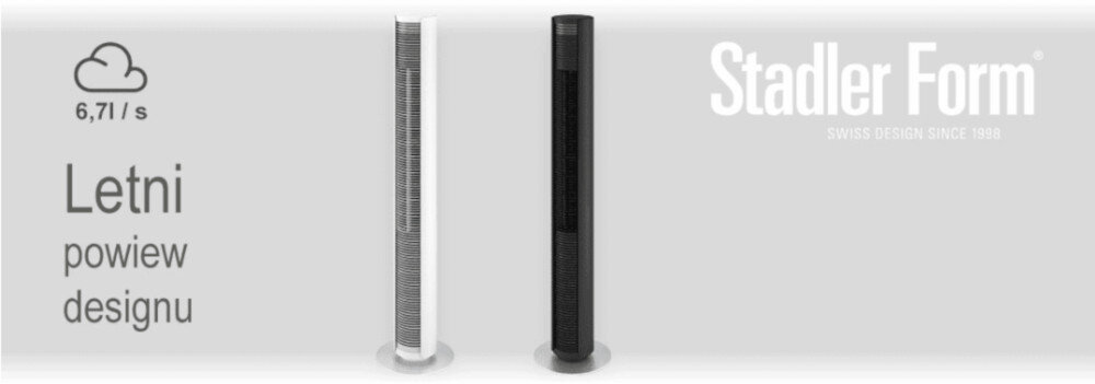 Wentylator STADLER FORM Peter 2 Czarny estetyczny wygląd konstrukcja wymiary wysokość szerokość głębokość