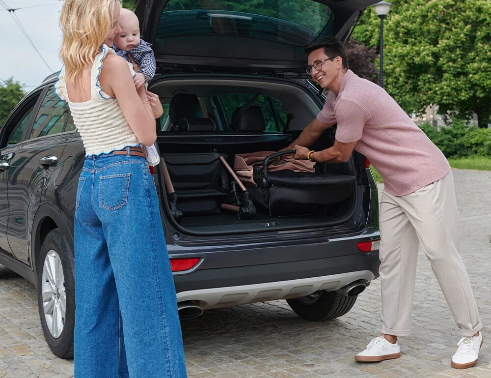 Wózek wielofunkcyjny KINDERKRAFT Moov 2 Air 4w1 Szary Łatwe składanie i transport składa i mieści w bagażniku