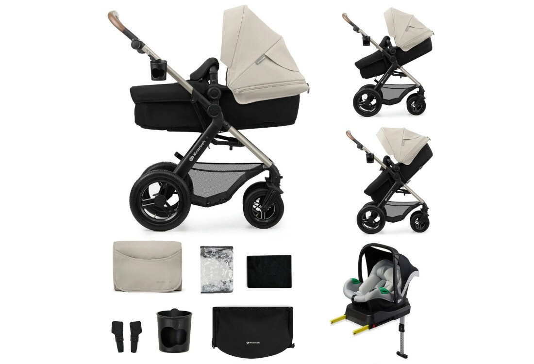 Wózek wielofunkcyjny KINDERKRAFT Moov 2 Air 4w1 Szary zestaw akcesoria komplet wyposażenie